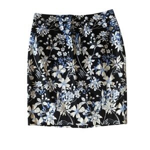 Talbots pencil skirt black and blue floral size 12 with tag